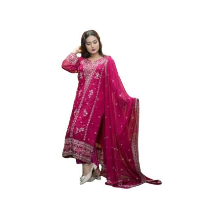Georgette Embroidered Three Piece Set for Women