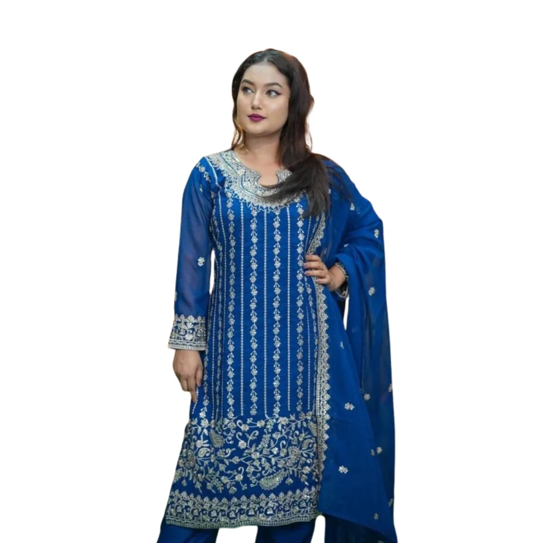 Georgette Embroidered Three Piece Set for Women | Festive Party Wear Dress thumb 4