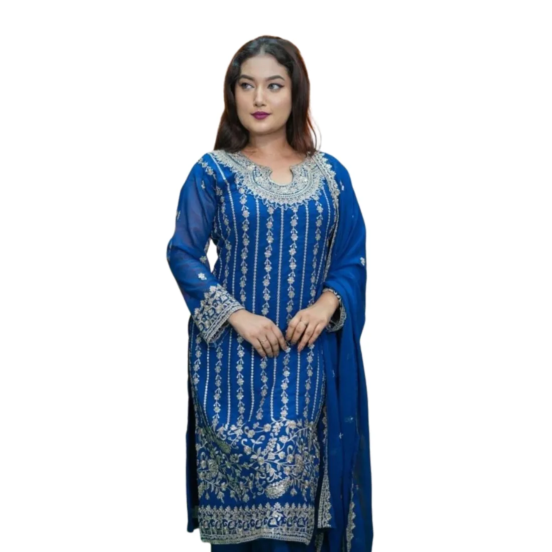 Georgette Embroidered Three Piece Set for Women | Festive Party Wear Dress thumb 2