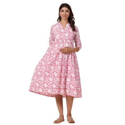 Floral Print A-Line Dress with Insert Pocket