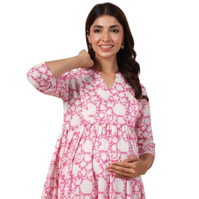 Floral Print A-Line Dress with Insert Pocket