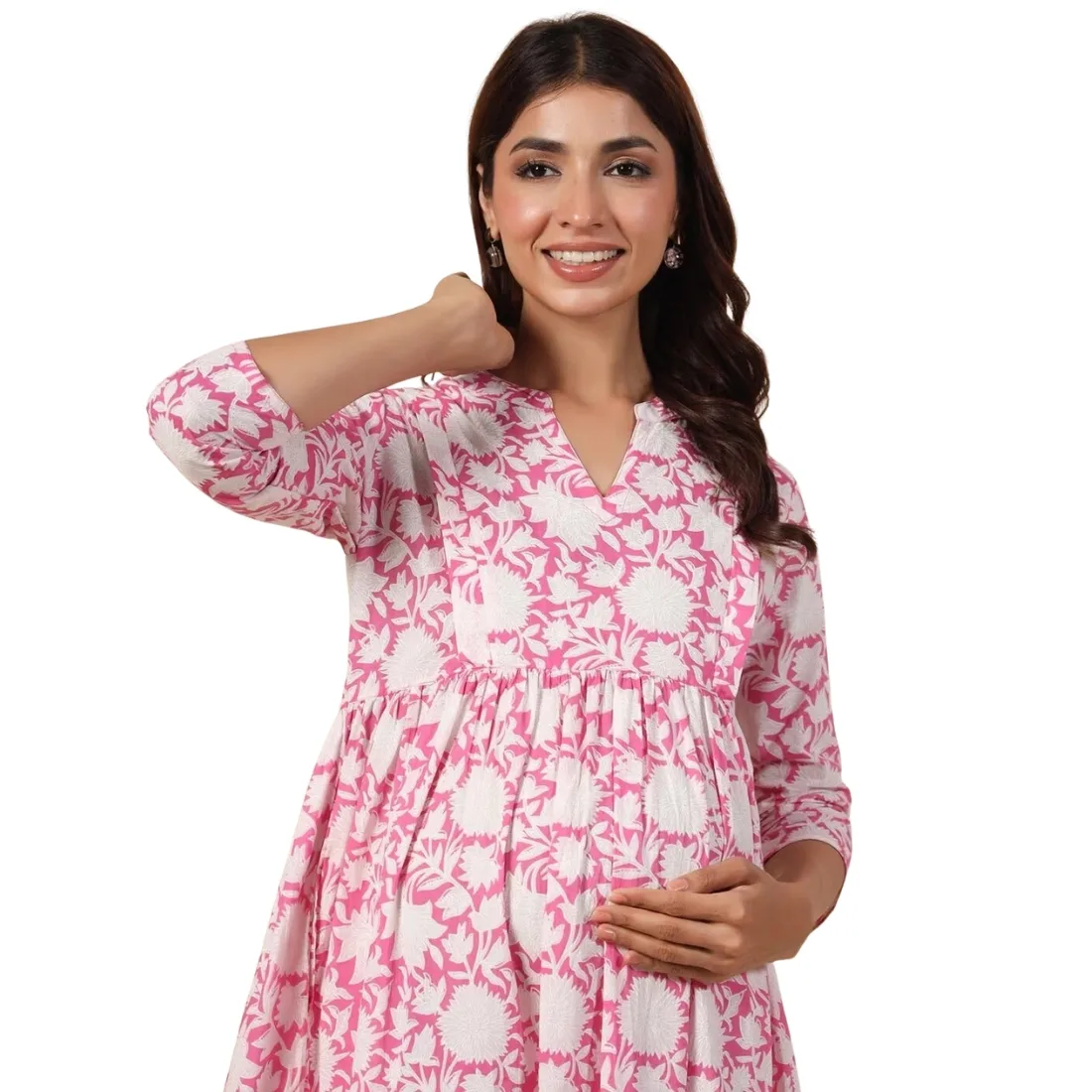 Floral Print A-Line Dress with Insert Pocket thumb 3