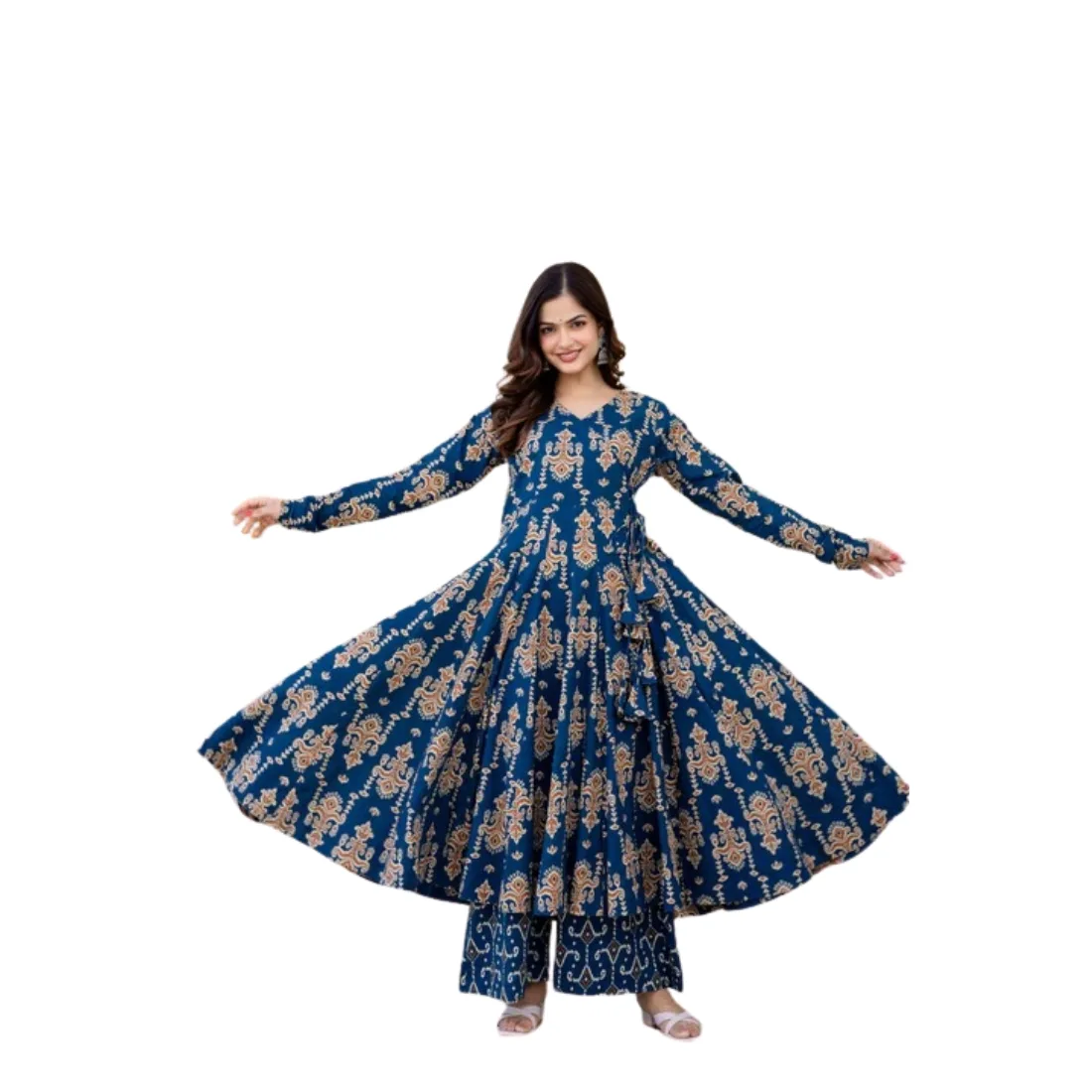 Ruhani Anarkali Suit Set with Mul Cotton Dupatta thumb 9