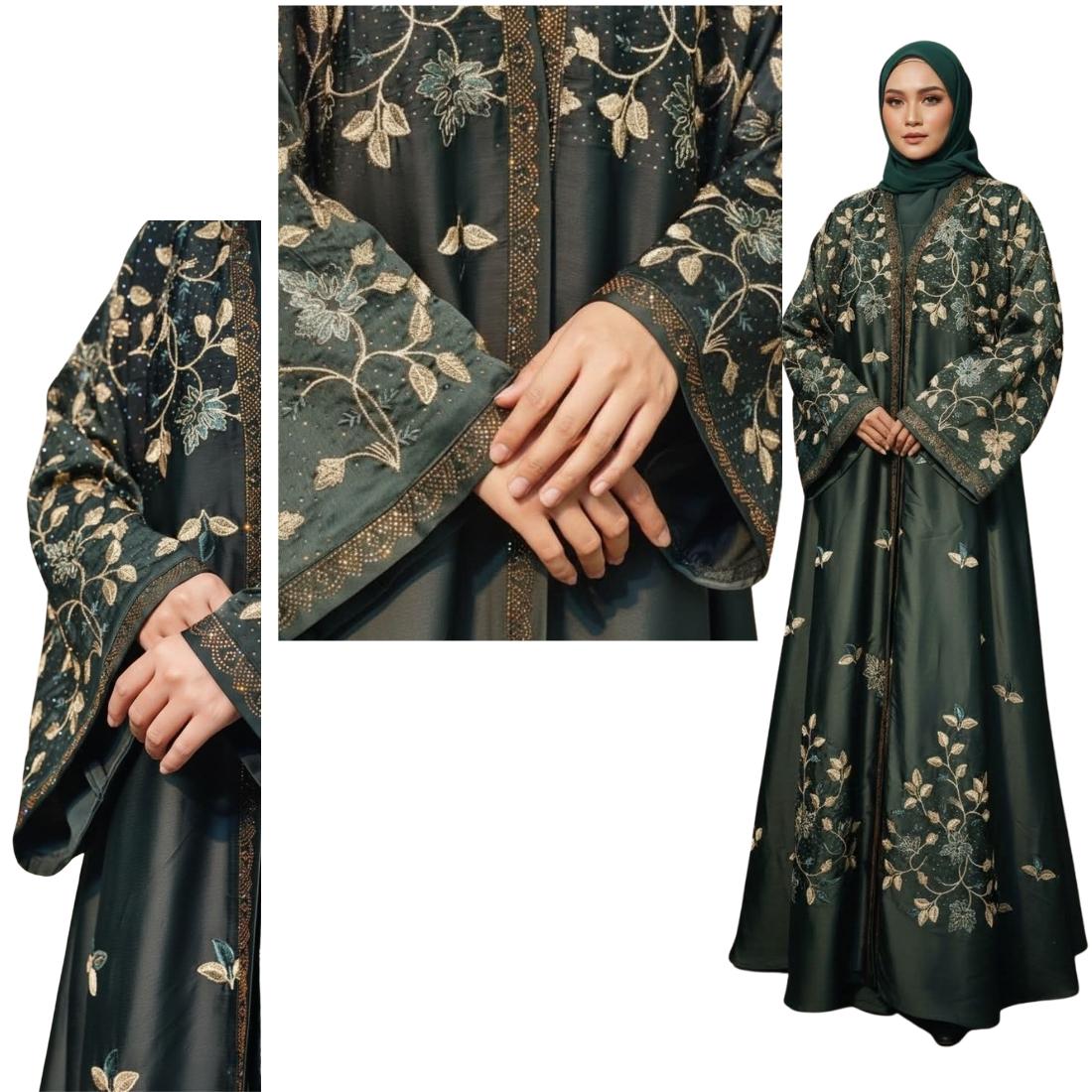 Full embroidery jafran fabric burka