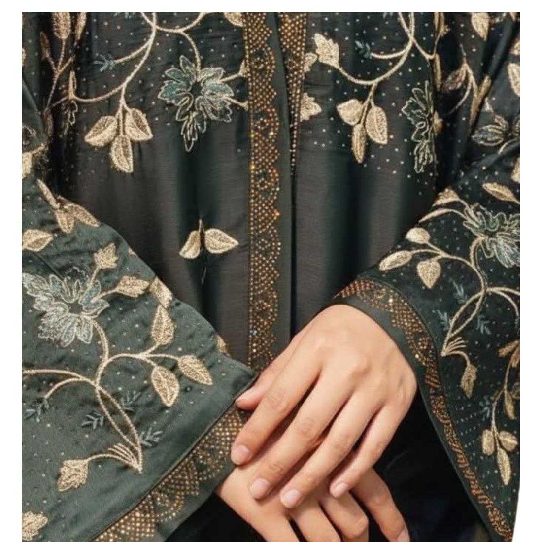 Full embroidery jafran fabric burka